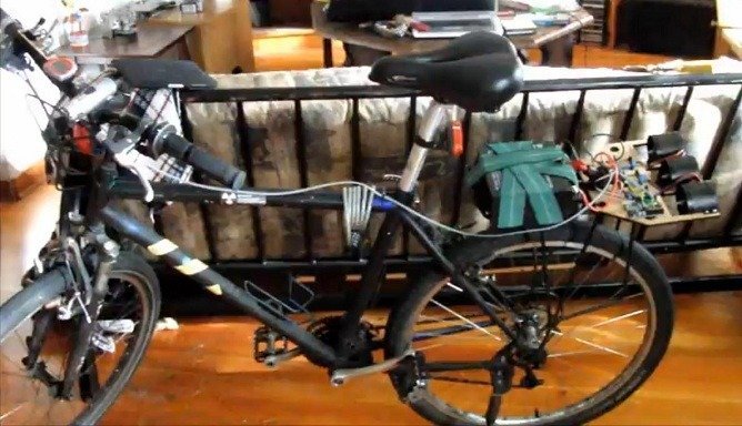 Bicycle powered by electric-ducted fans; Crazy