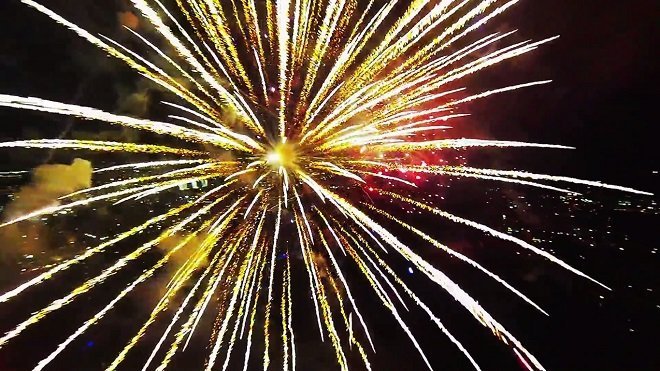 Amazing Up-close Footage of Fireworks Captured With A Drone