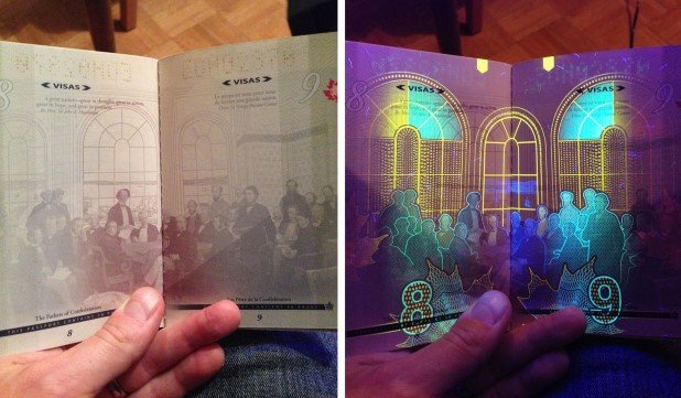 Canadian Passport Under UV Light (3)