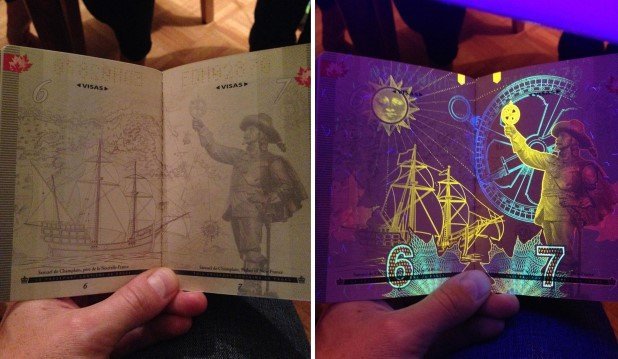 Canadian Passport Under UV Light (4)