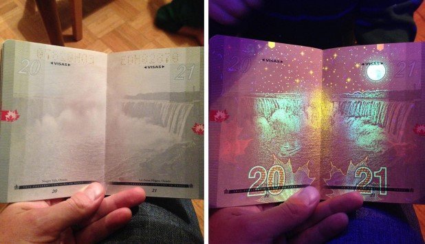 Canadian Passport Under UV Light (5)