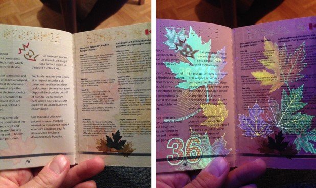 Canadian Passport Under UV Light (8)