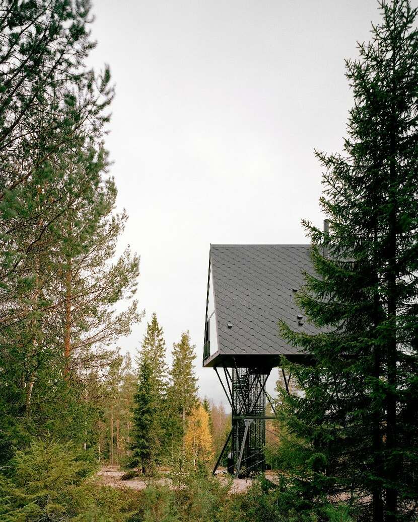  Pan Treetop  Cabins in Norway blends seamlessly into its 