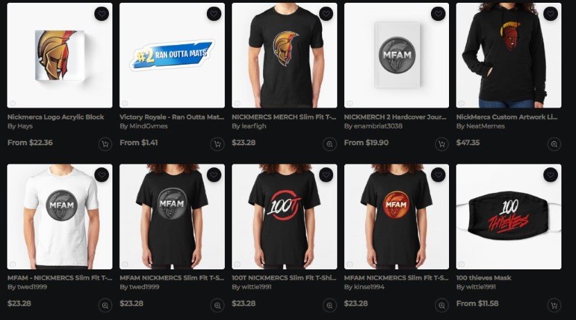 NickMercs merchandise