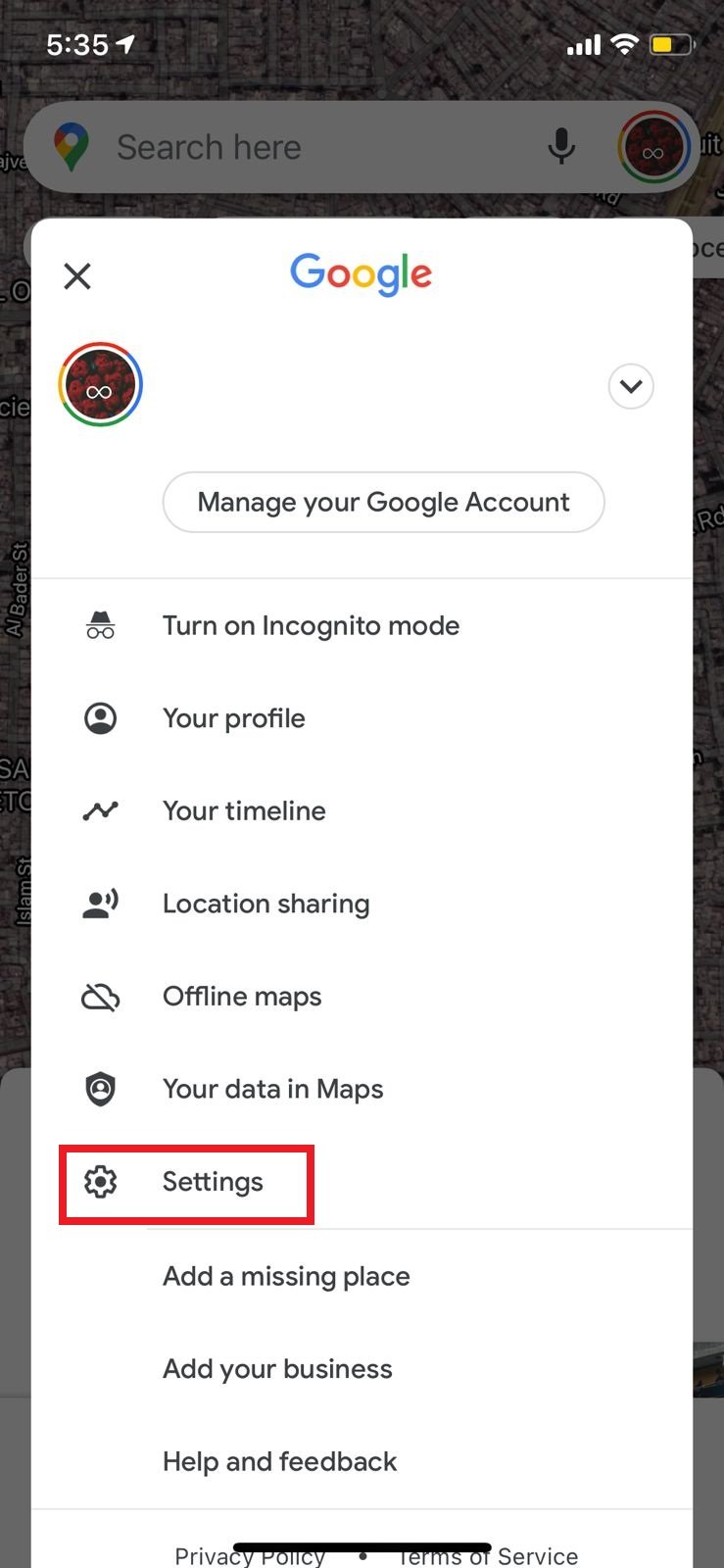 Google Maps Dark Mode