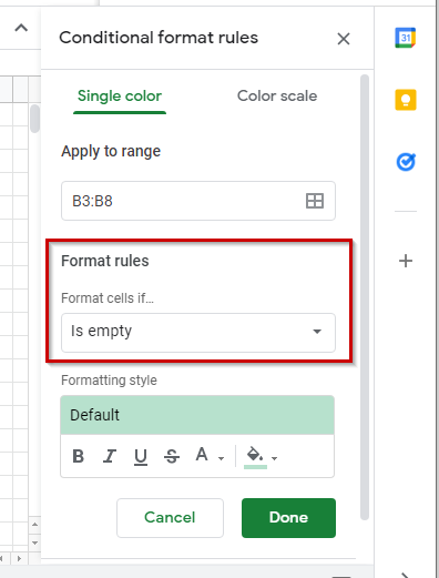 4 Conditional Formatting Google Sheets