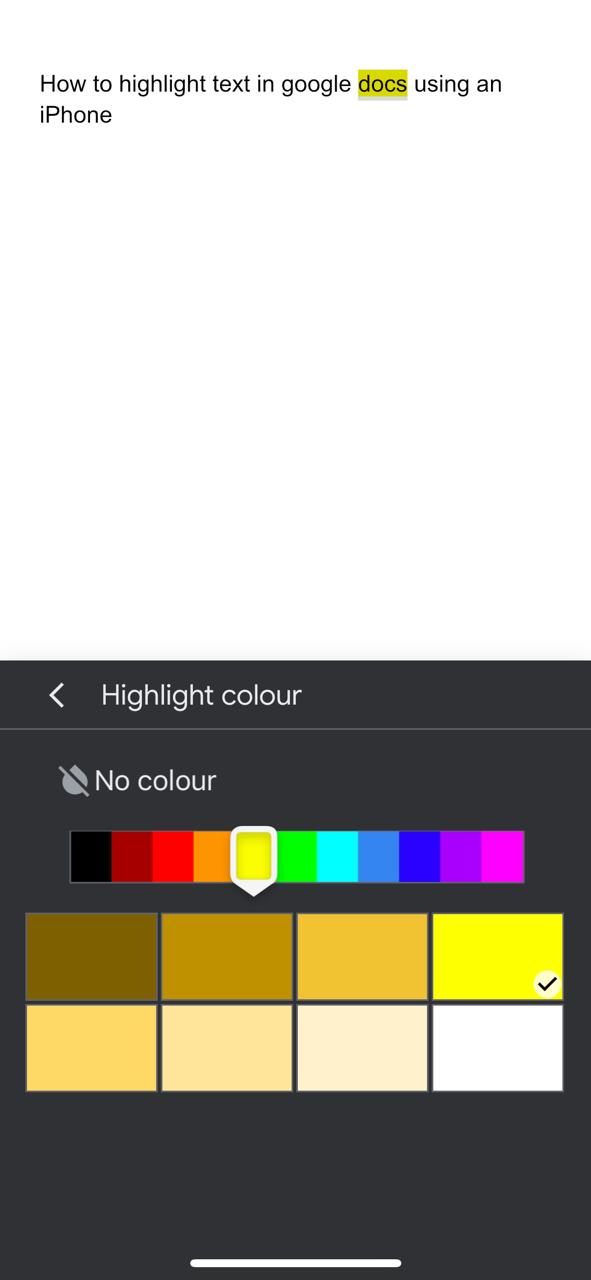 how to highlight in google docs