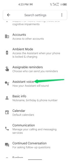 how to change google assistant voice